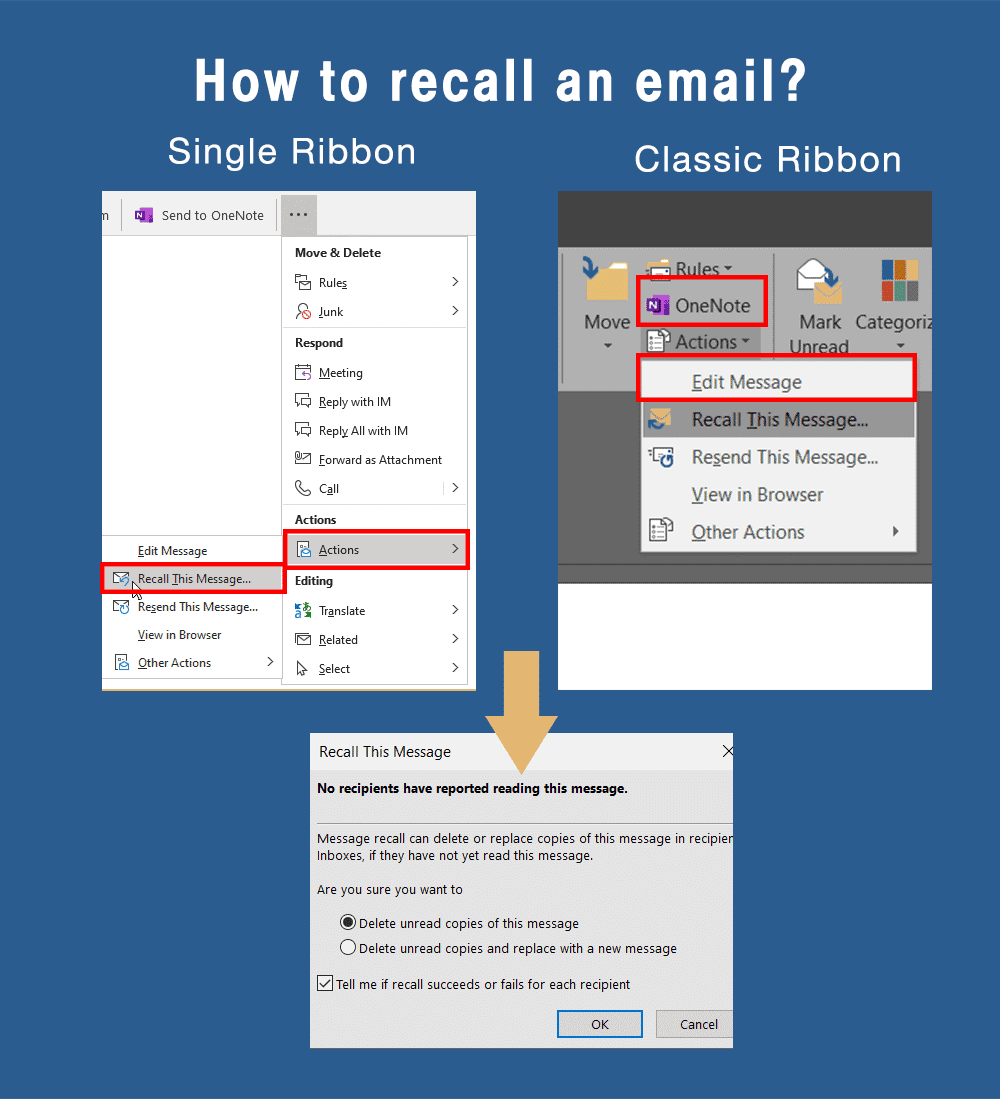 can you recall an email in outlook