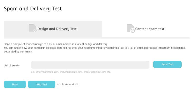 moosend spam and delivery test